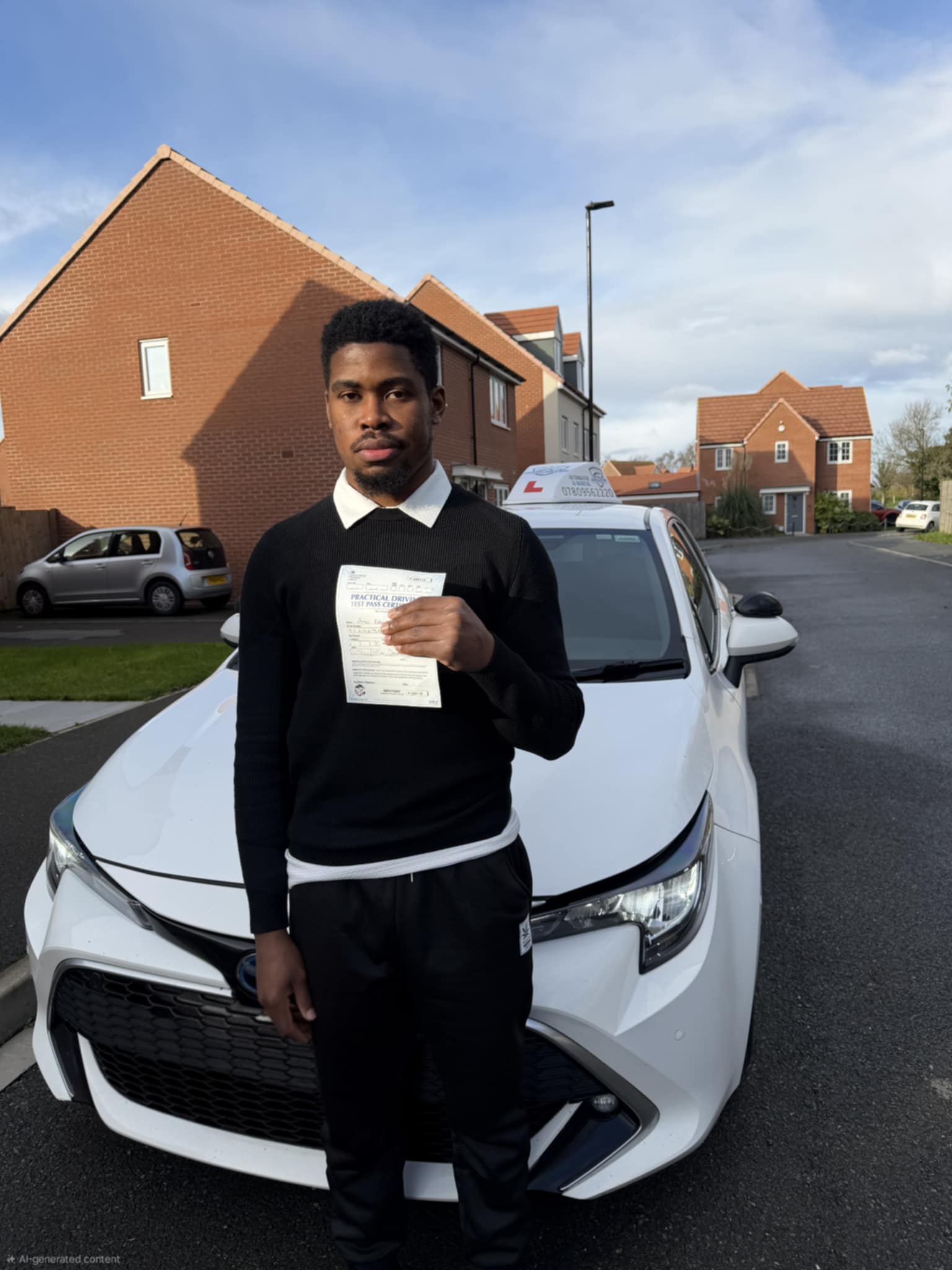 Learner driver completing automatic driving lessons